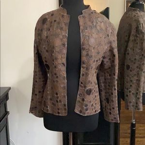 Brown Leather Reversible Jacket